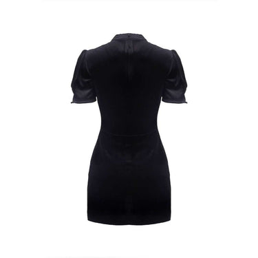 Black Vintage Lace Up Bodycon Dress